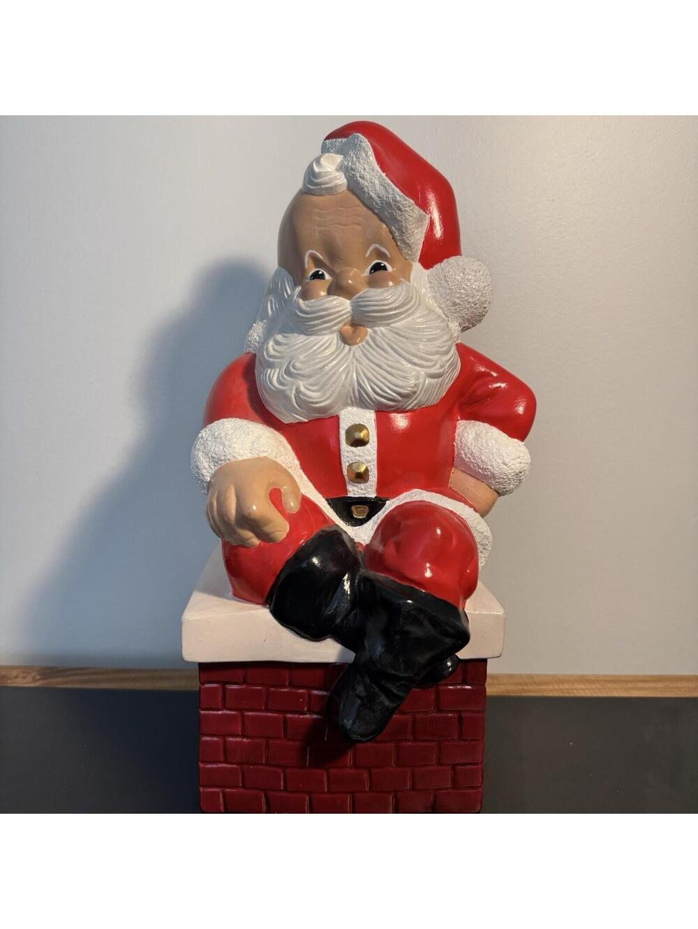 Vintage Santa On Chimney Christmas Ceramic Mold